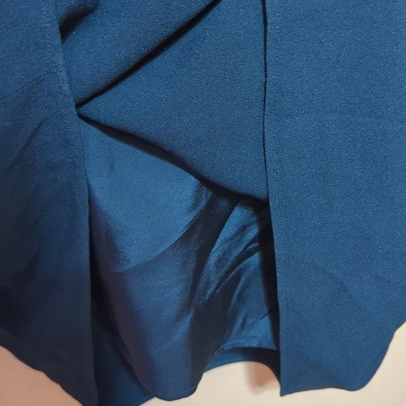 HELMUT LANG Dark Blue Long-sleeve V-neck Shift POCKETS Dress Minimalist XS HELMUT LANG Dark Blue Long-sleeve V-neck Shift POCKETS Dress Minimalist XS